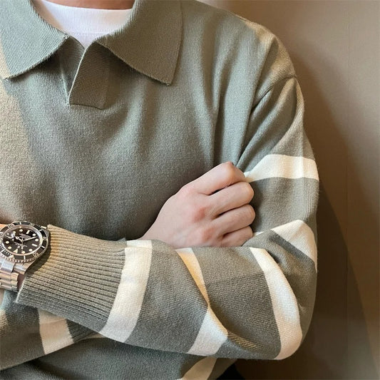 Çizgili Triko Kazak