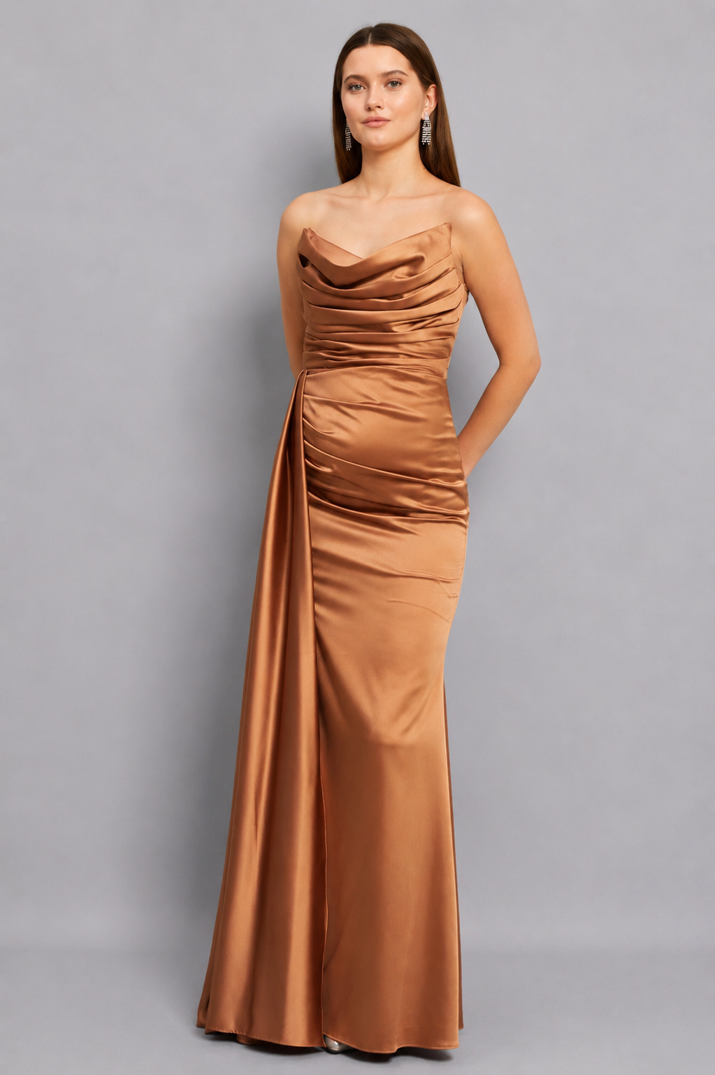 Scarlett Maxi Elbise - Bronz