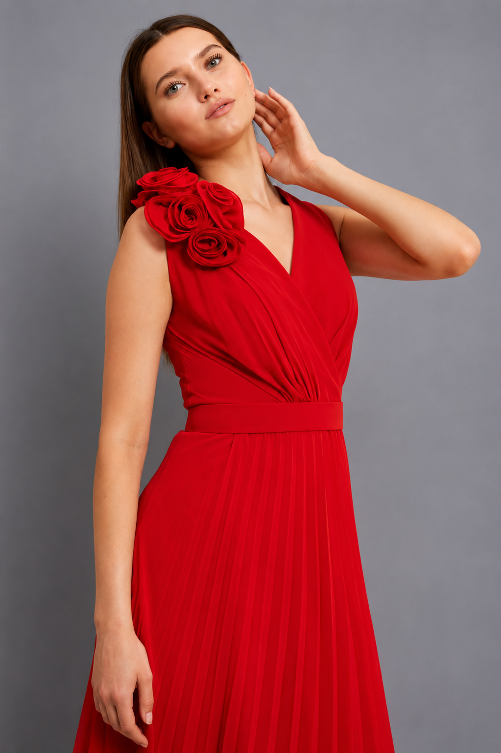 Rosalie Maxi Elbise - Kırmızı