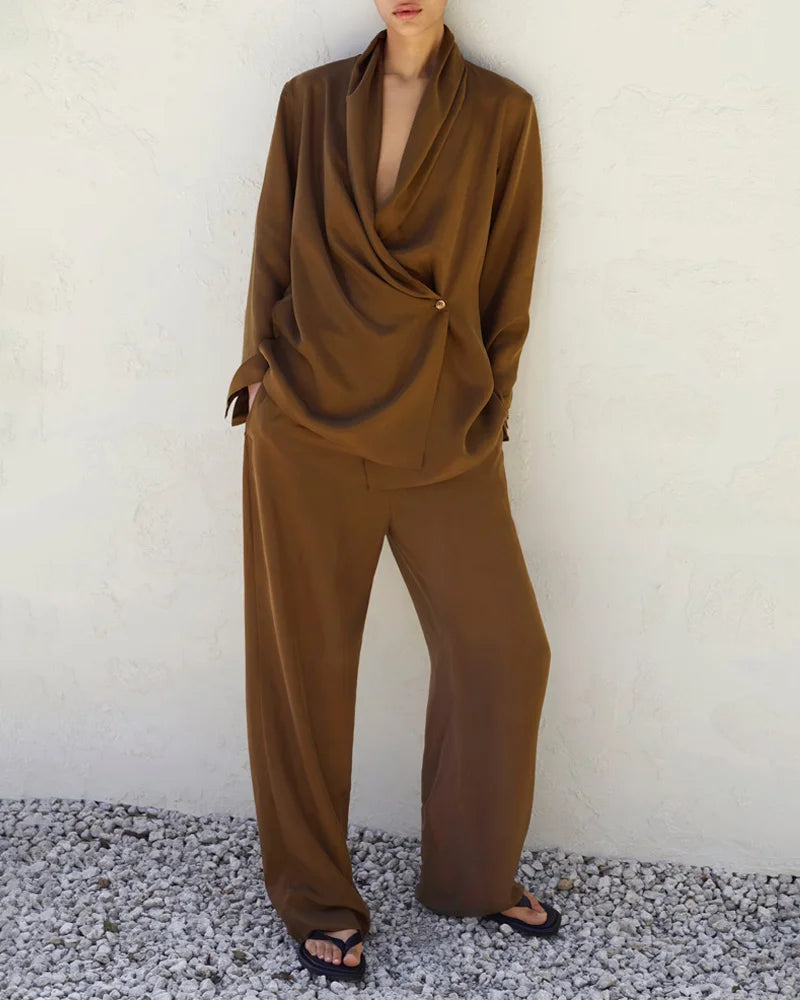 Uzun Kol Gömlek & Bol Paça Pantolon Takım