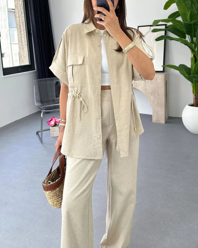 2 Parçalı Bağcıklı İnce Bel Alt Üst Takım