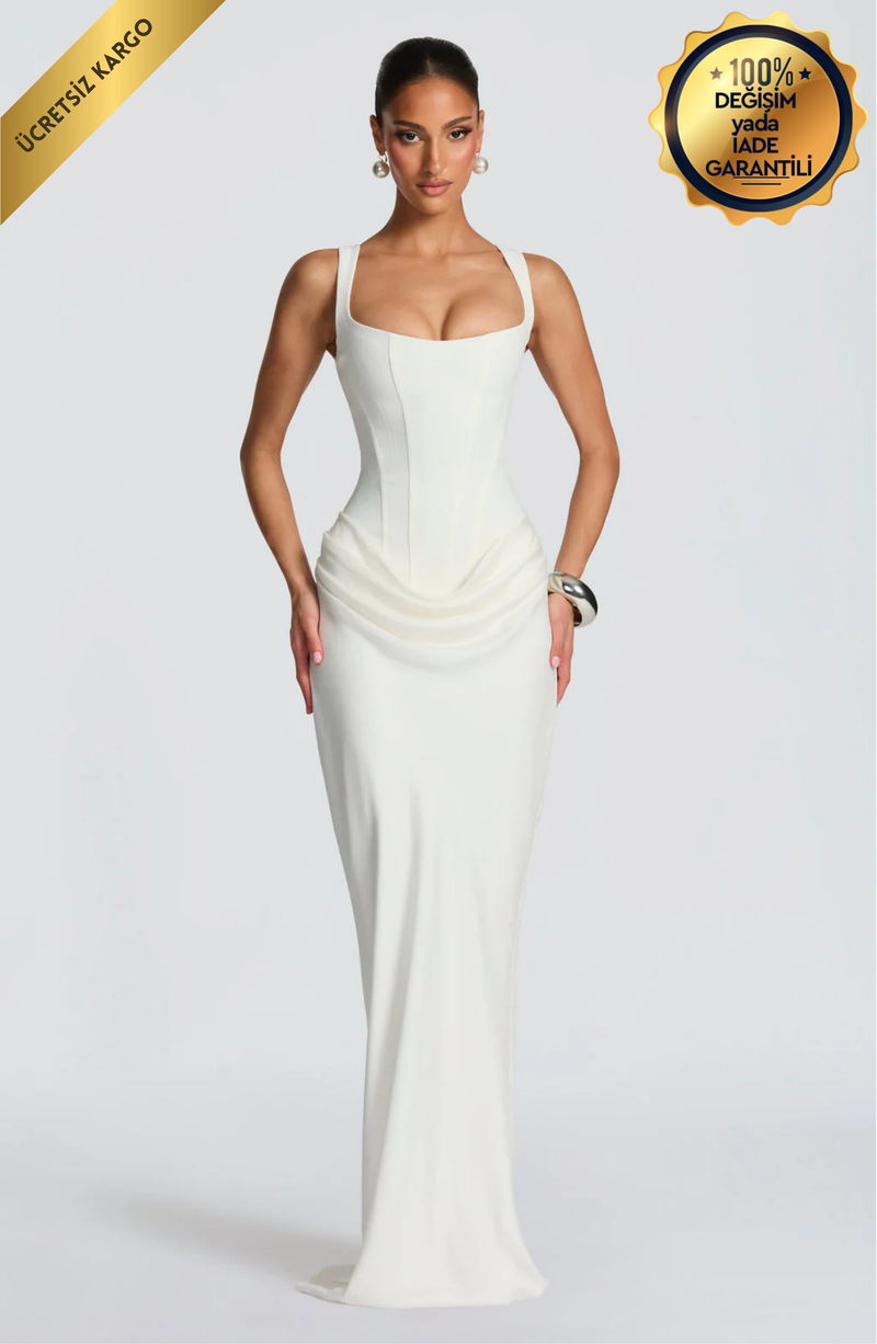 Aura Maxi Elbise - Beyaz