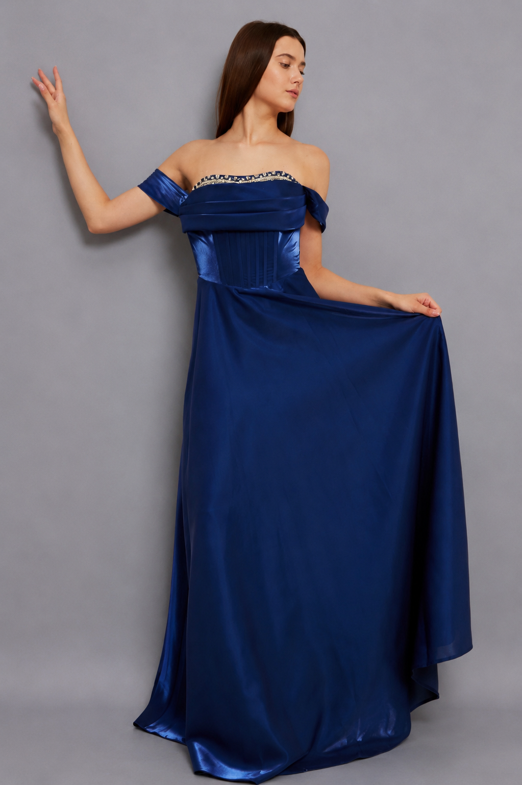 Victoria Maxi Elbise - Lacivert