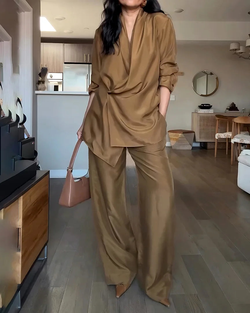 Uzun Kol Gömlek & Bol Paça Pantolon Takım