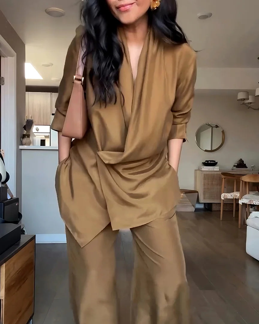 Uzun Kol Gömlek & Bol Paça Pantolon Takım