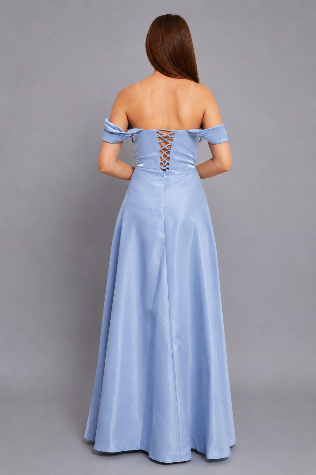 Victoria Maxi Elbise - Bebek Mavisi
