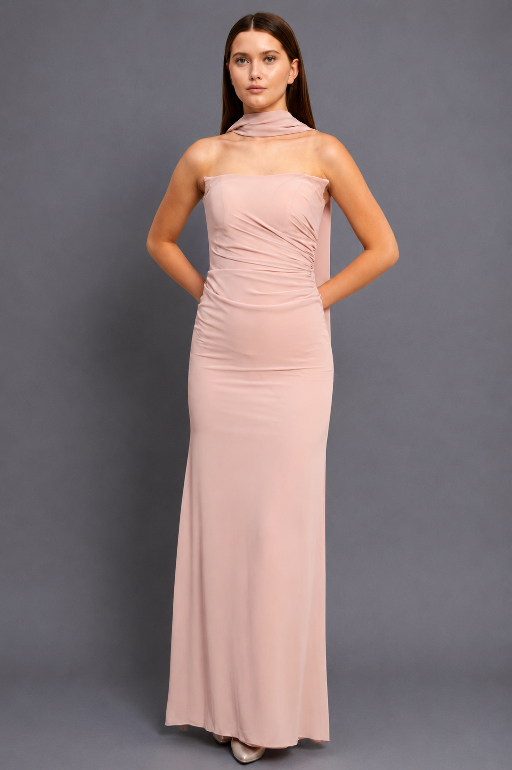Bianca Maxi Elbise - Toz Pembe