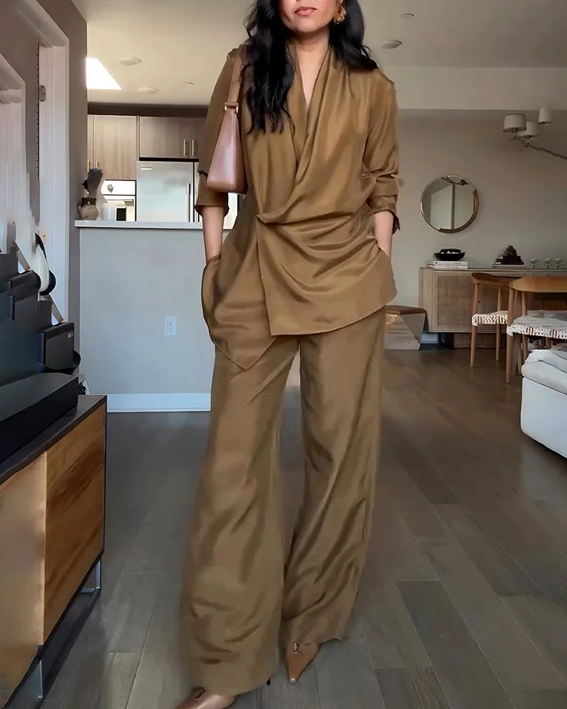 Uzun Kol Gömlek & Bol Paça Pantolon Takım