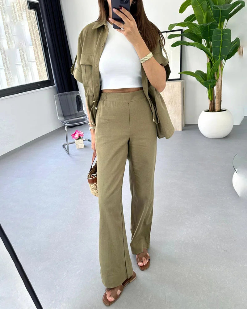 2 Parçalı Bağcıklı İnce Bel Alt Üst Takım