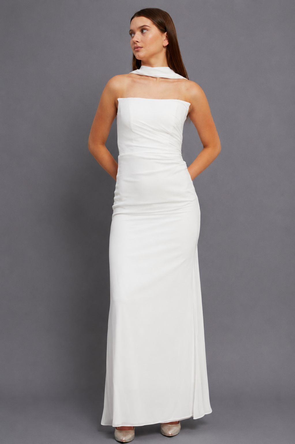 Bianca Maxi Elbise - Beyaz