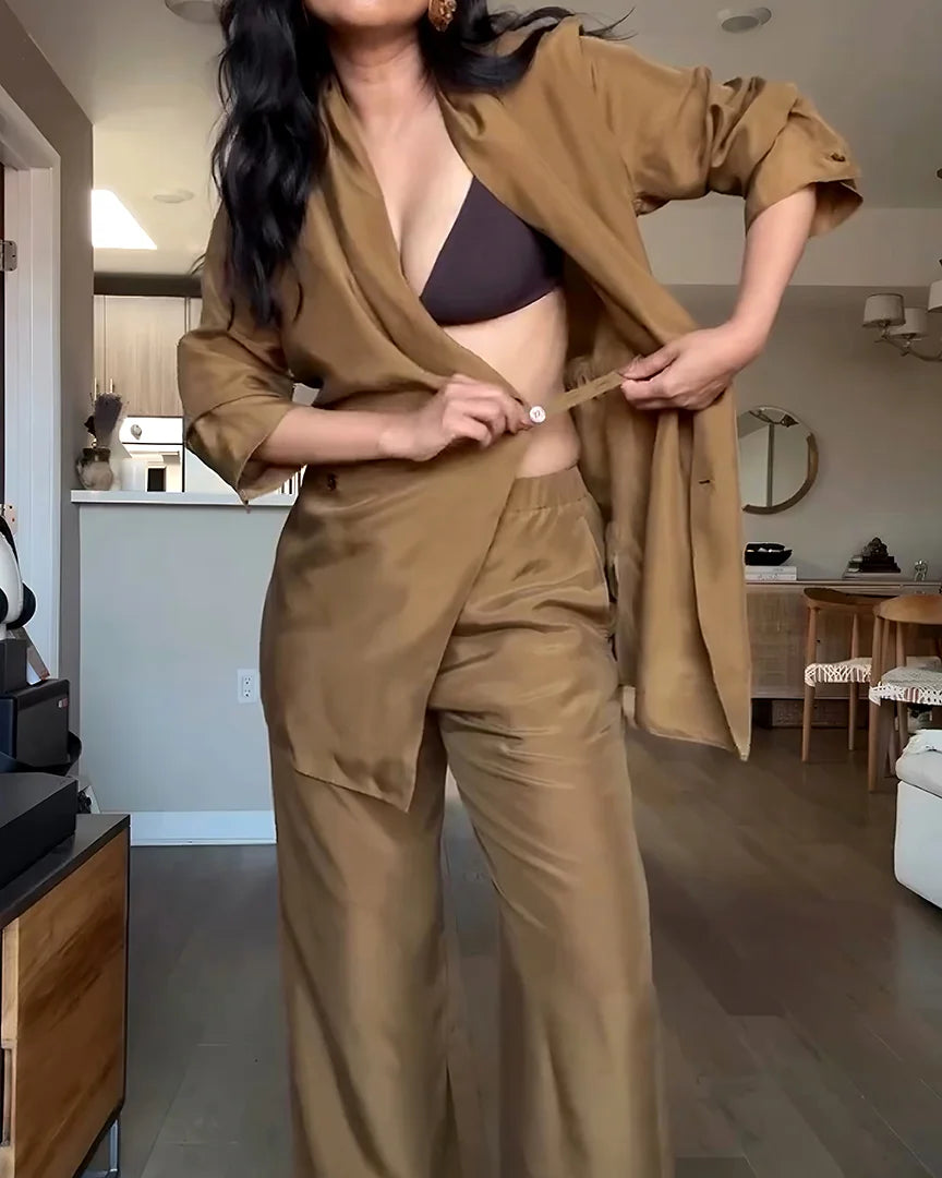 Uzun Kol Gömlek & Bol Paça Pantolon Takım