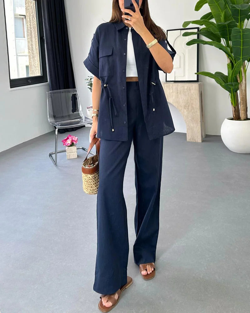 2 Parçalı Bağcıklı İnce Bel Alt Üst Takım