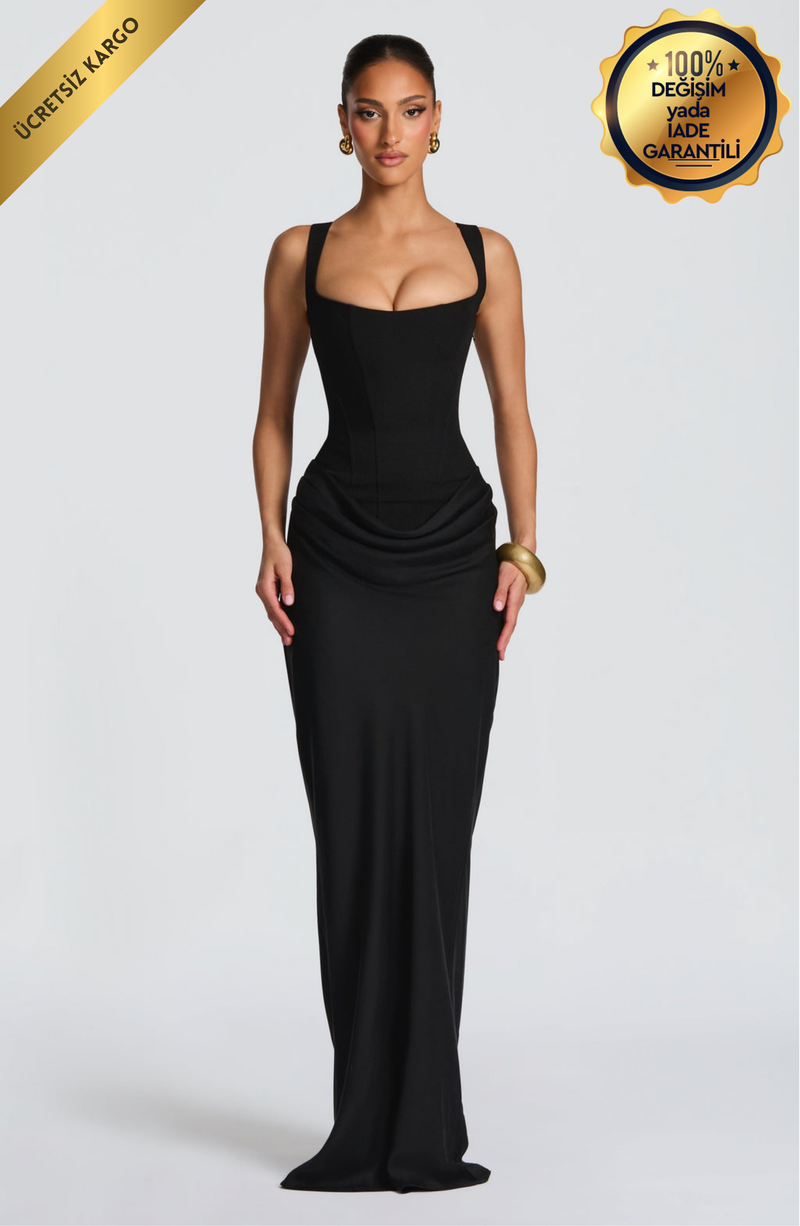 Aura Maxi Elbise - Siyah