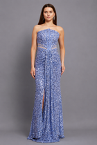 Luna Maxi Elbise - Mavi - Mivora Moda