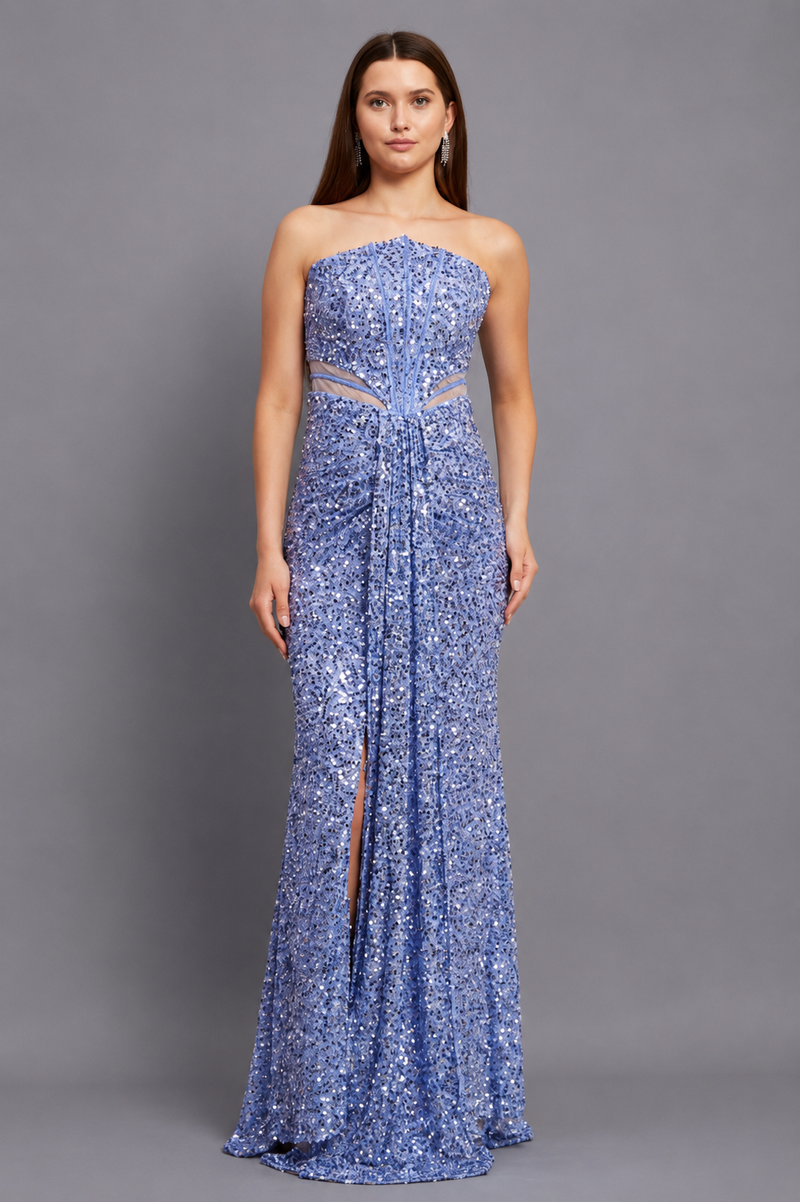 Luna Maxi Elbise - Mavi - Mivora Moda