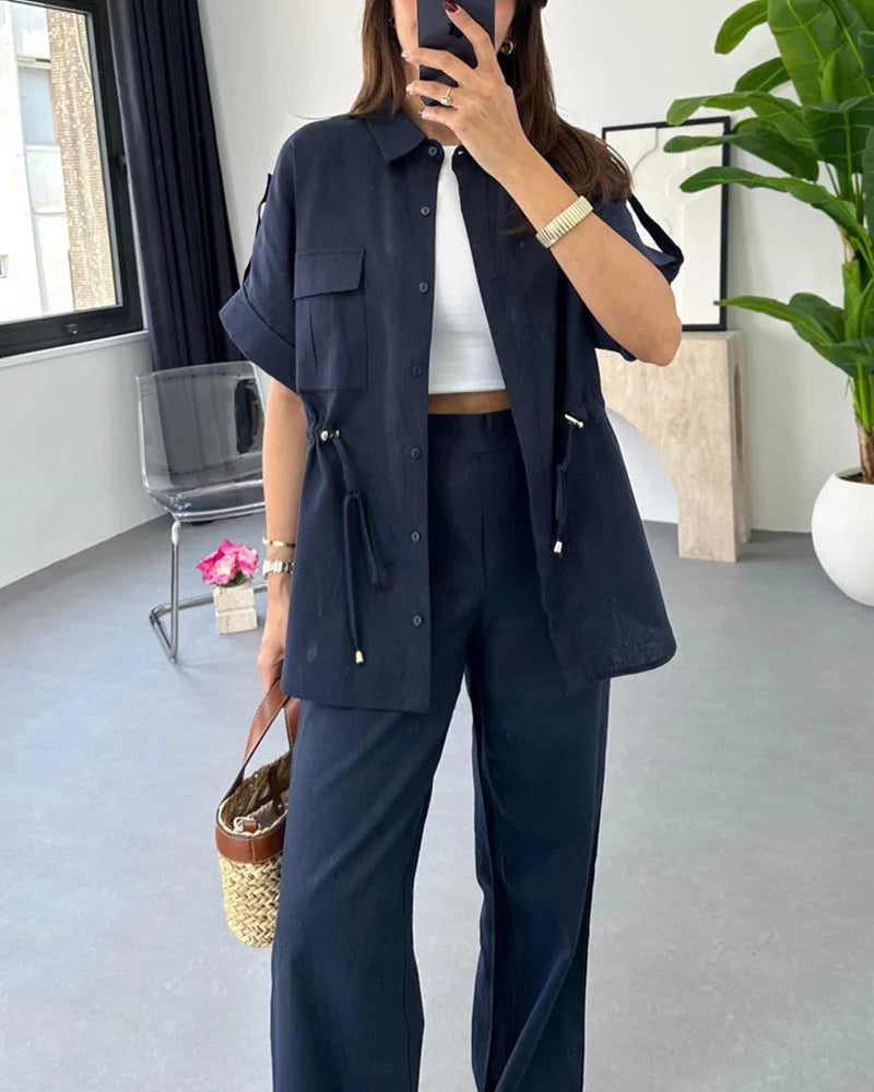 2 Parçalı Bağcıklı İnce Bel Alt Üst Takım