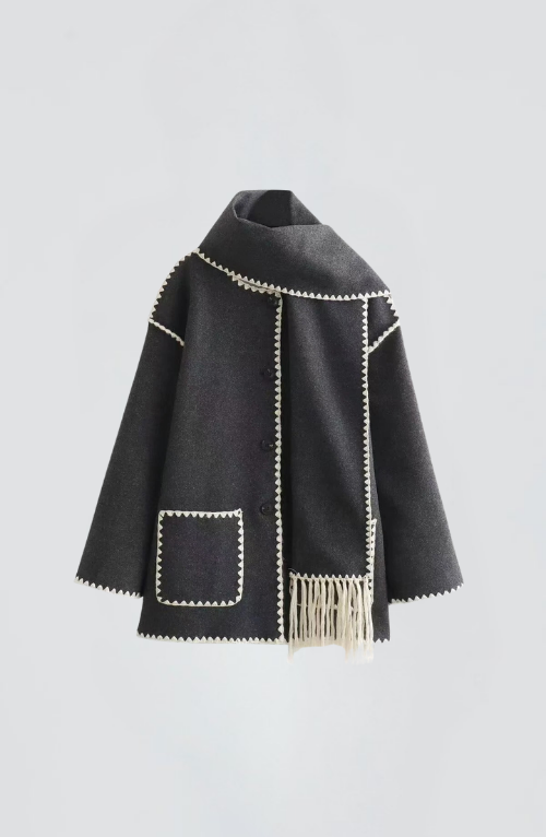 Mivora - Atkılı Yün Ceket