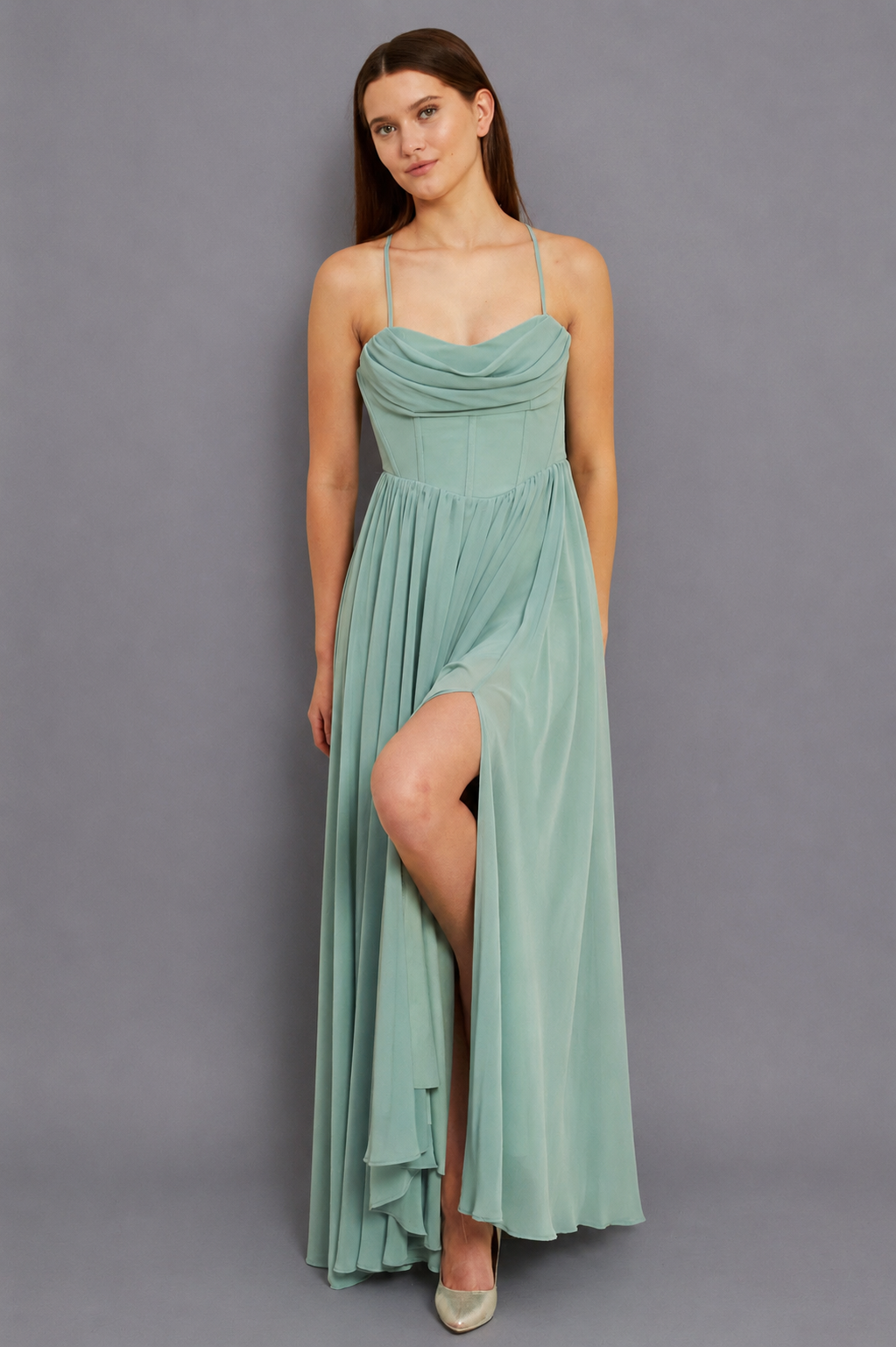 Estelle Maxi Elbise - Mint Yeşili
