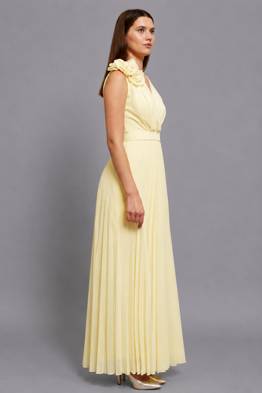 Rosalie Maxi Elbise - Tereyağ Sarısı