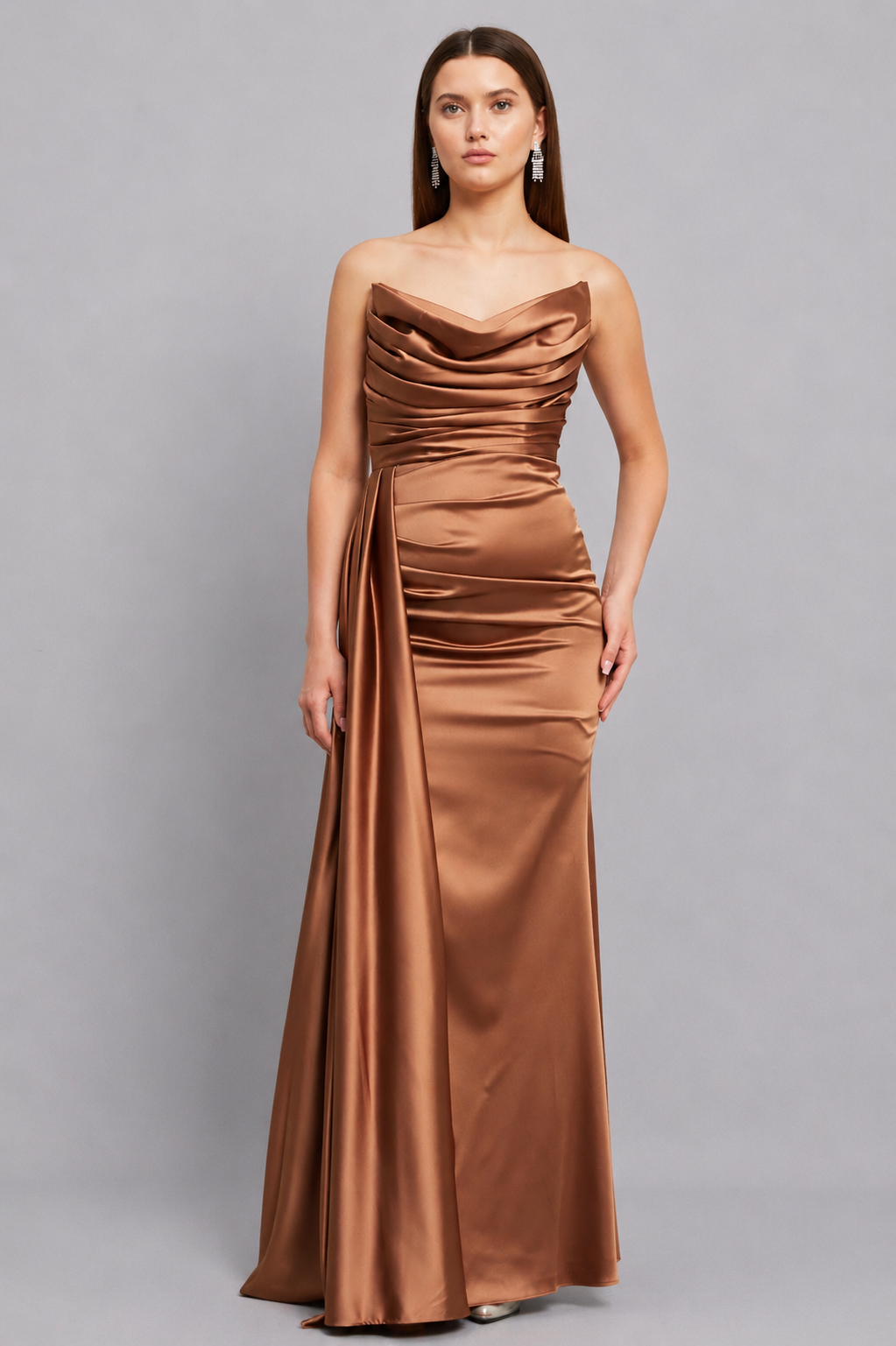 Scarlett Maxi Elbise - Bronz