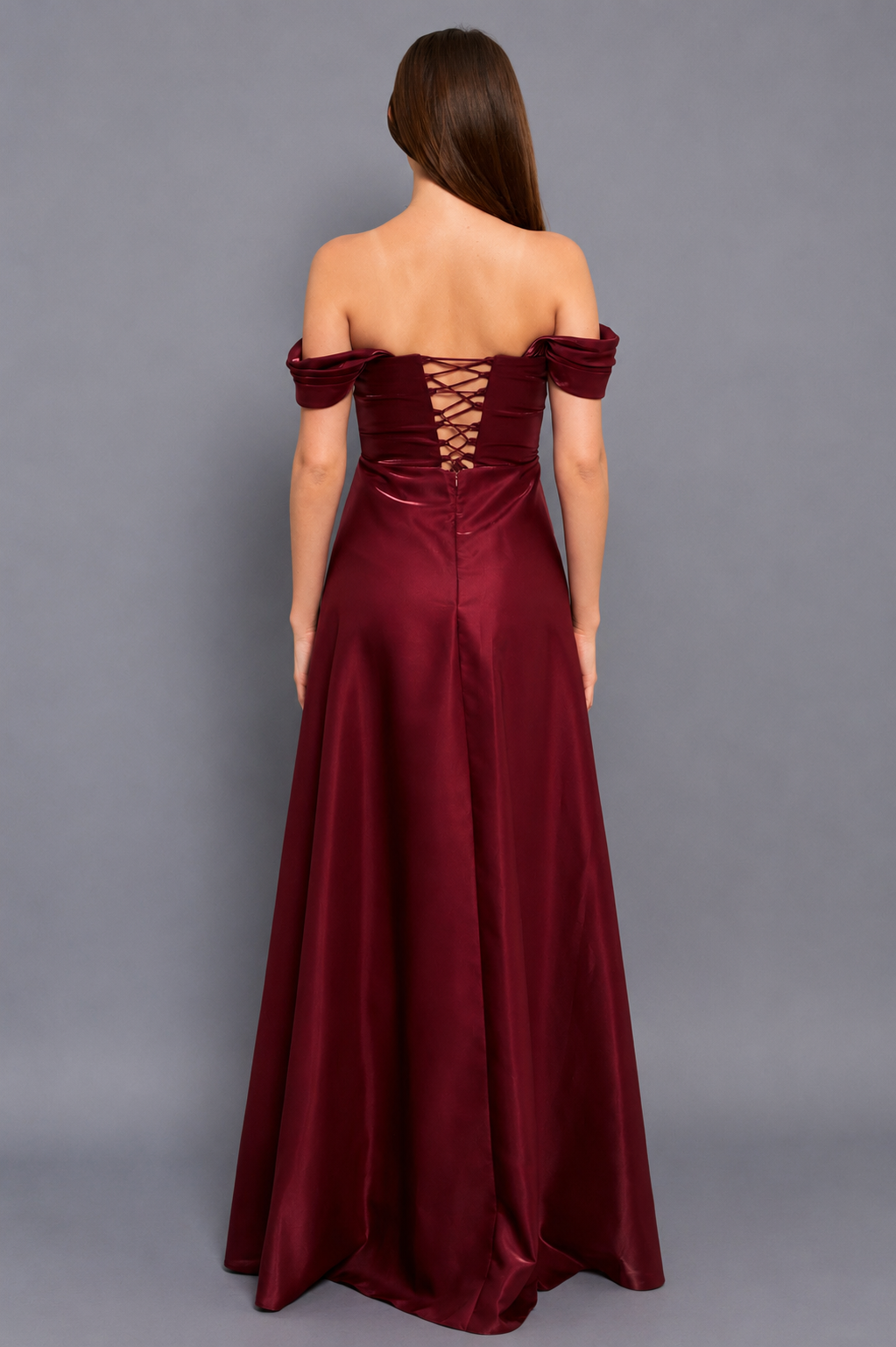 Victoria Maxi Elbise - Bordo