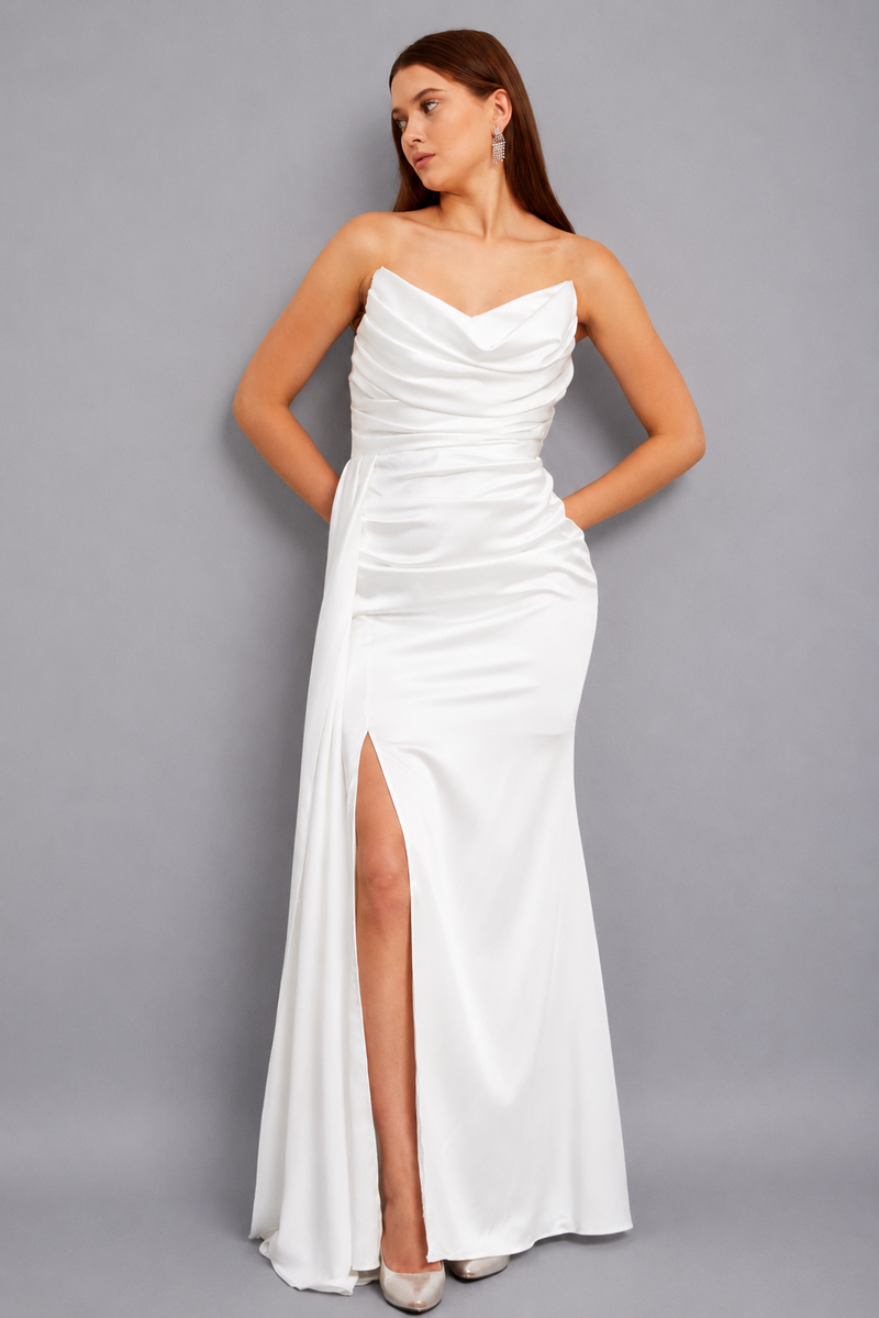 Scarlett Maxi Elbise - Beyaz - Mivora Moda