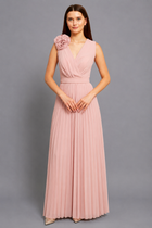Rosalie Maxi Elbise - Toz Pembe