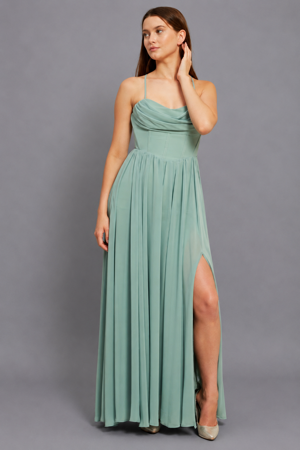 Estelle Maxi Elbise - Mint Yeşili