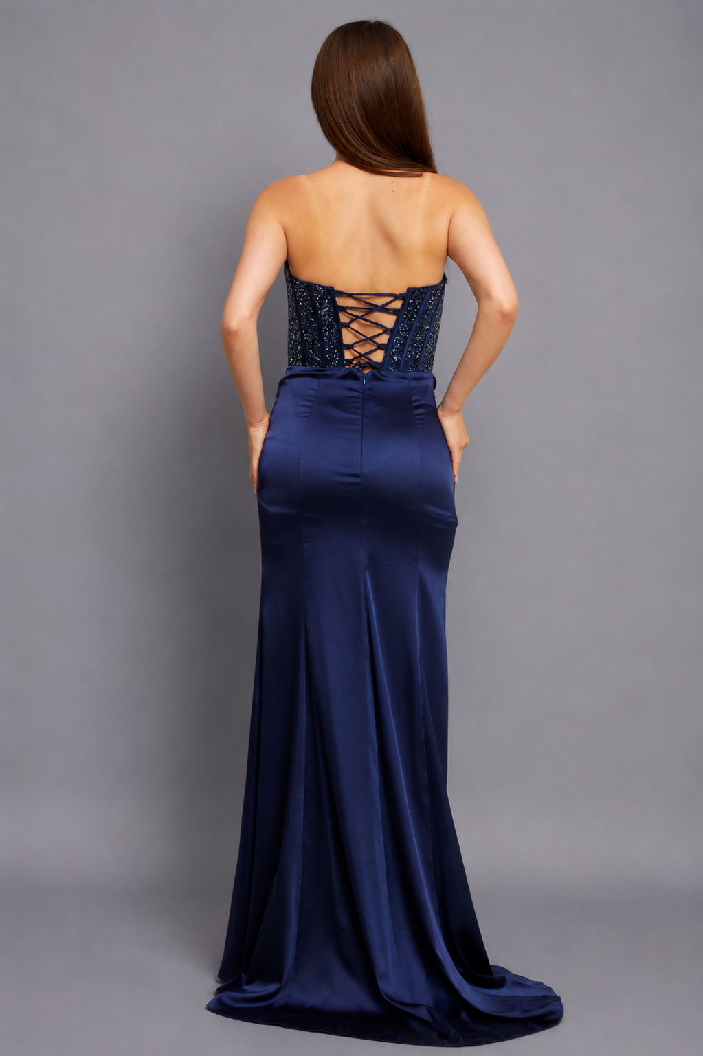 Saphira Maxi Elbise - Lacivert - Mivora Moda