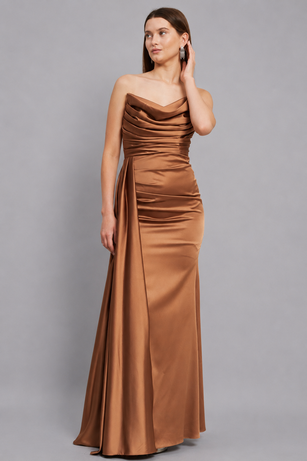 Scarlett Maxi Elbise - Bronz