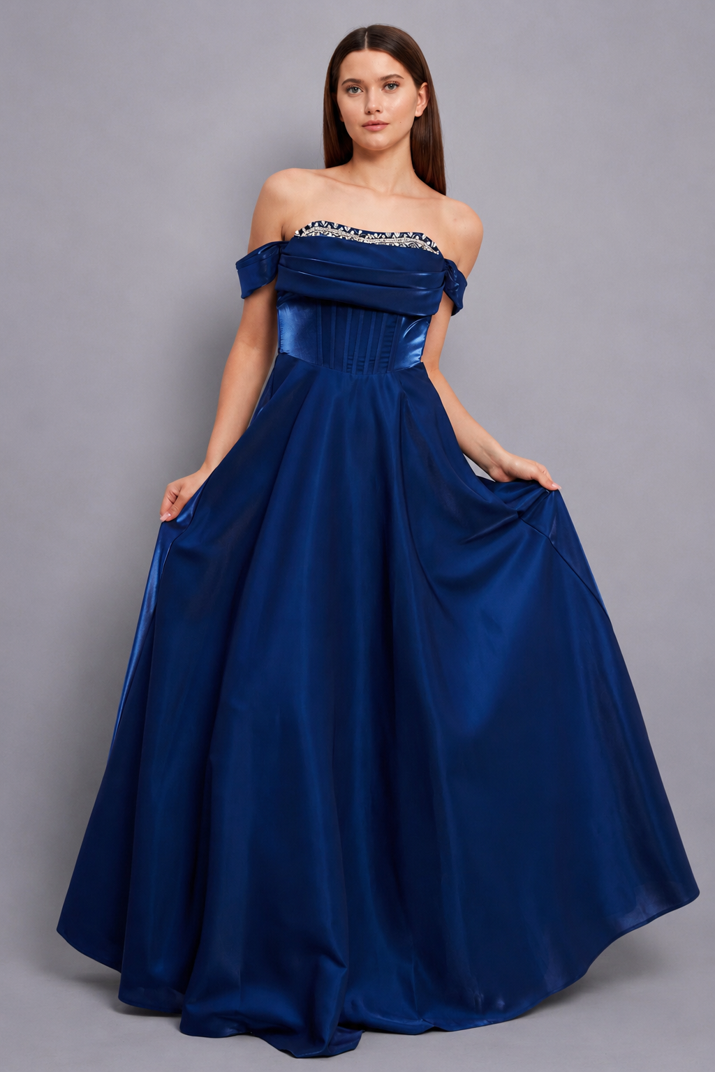 Victoria Maxi Elbise - Lacivert