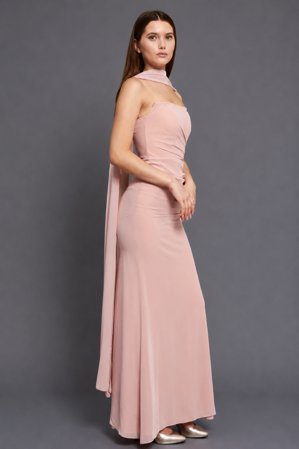 Bianca Maxi Elbise - Toz Pembe