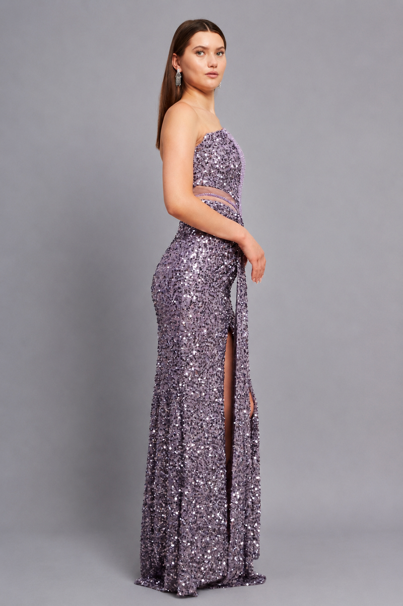 Luna Maxi Elbise - Mor - Mivora Moda