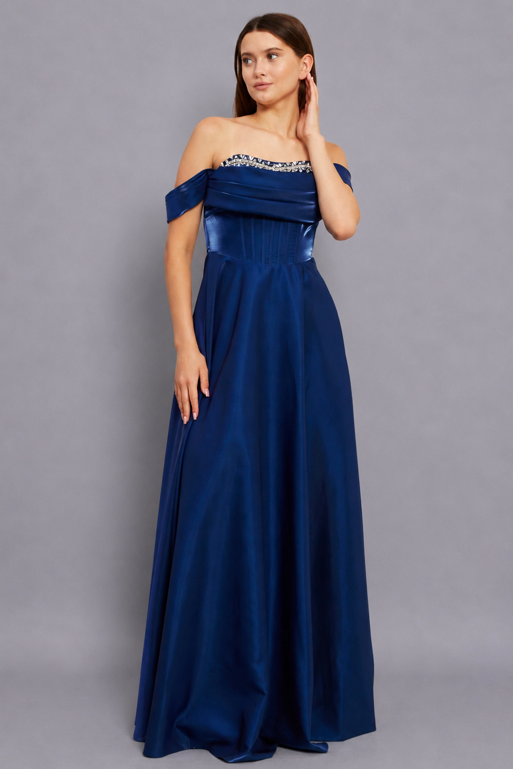 Victoria Maxi Elbise - Lacivert