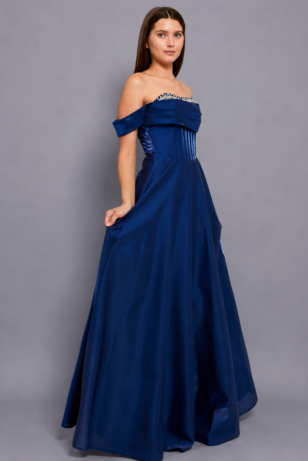 Victoria Maxi Elbise - Lacivert