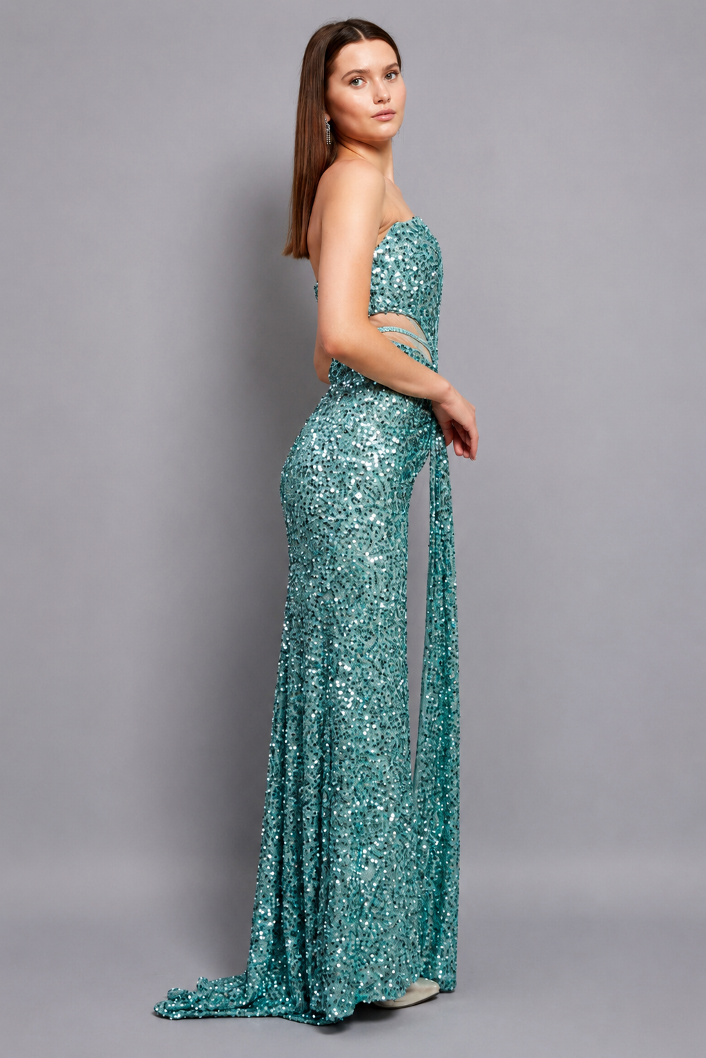 Luna Maxi Elbise - Mint Yeşili - Mivora Moda