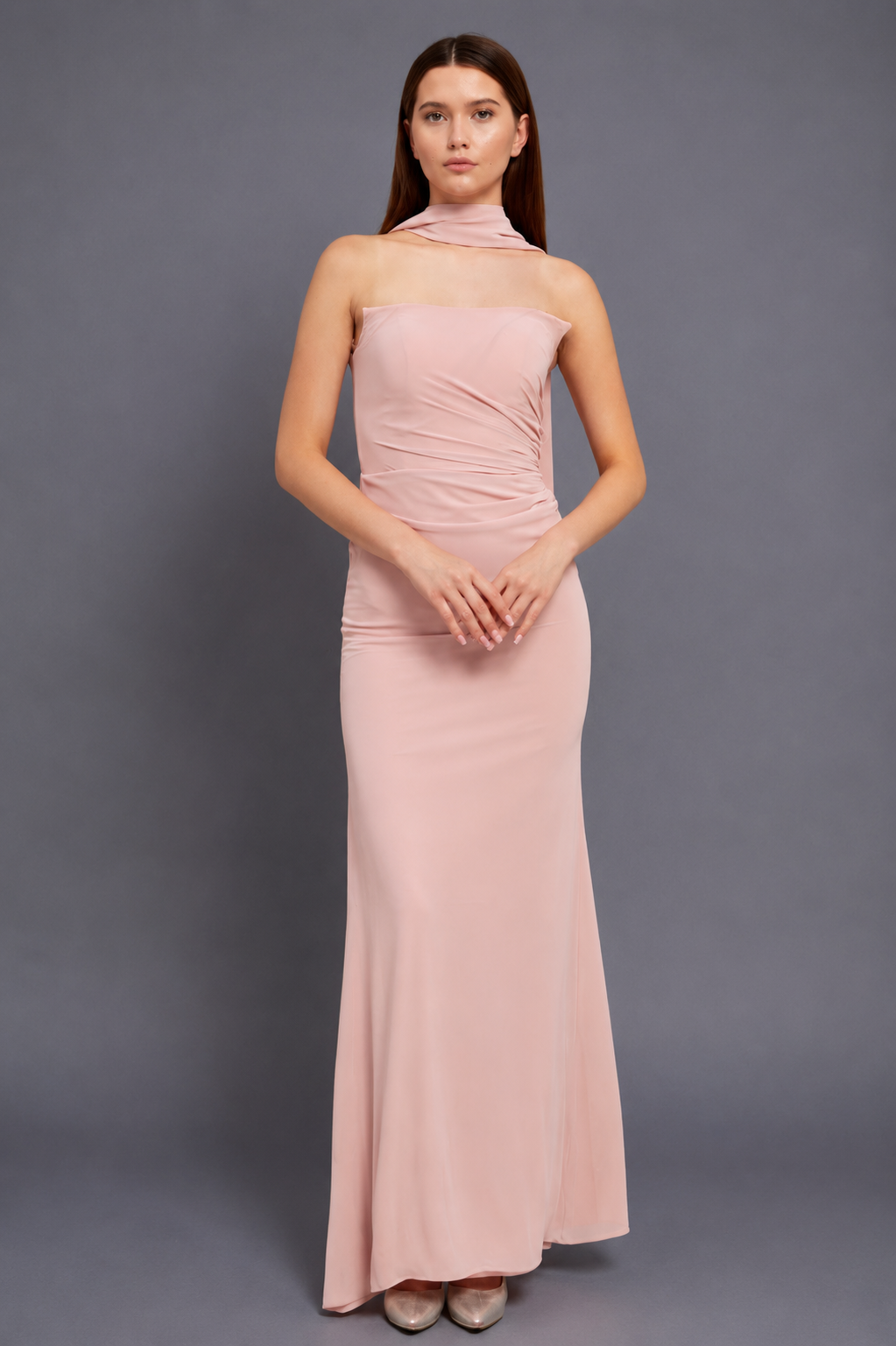 Bianca Maxi Elbise - Toz Pembe