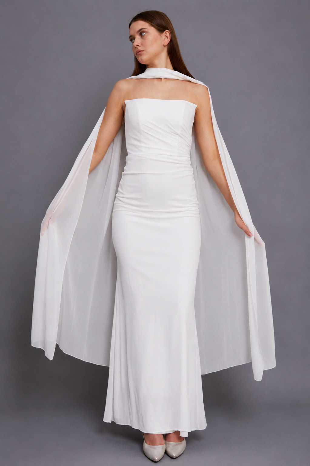 Bianca Maxi Elbise - Beyaz