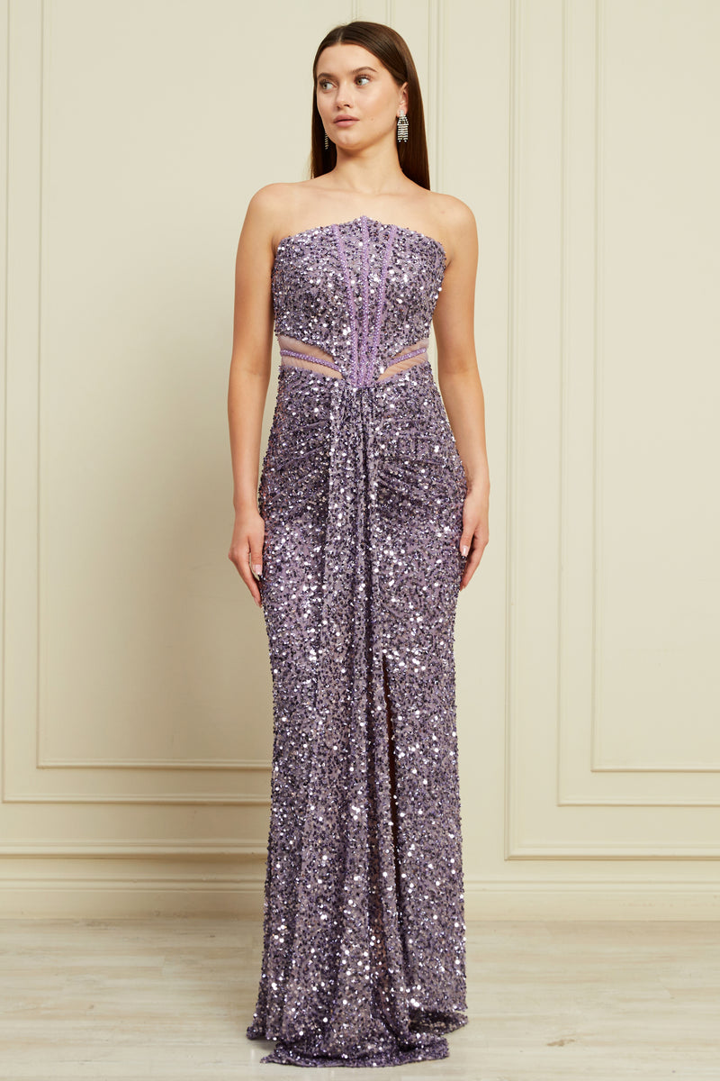 Luna Maxi Elbise - Mor