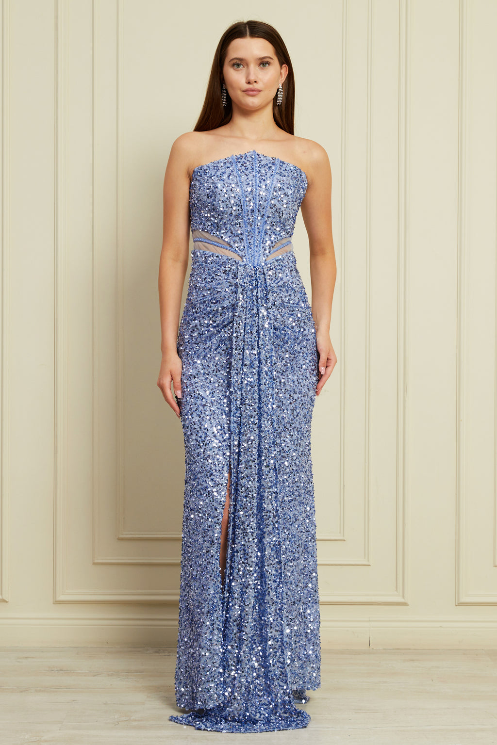 Luna Maxi Elbise - Mavi