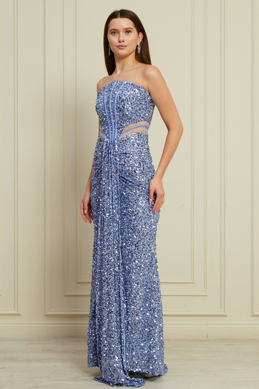 Luna Maxi Elbise - Mavi