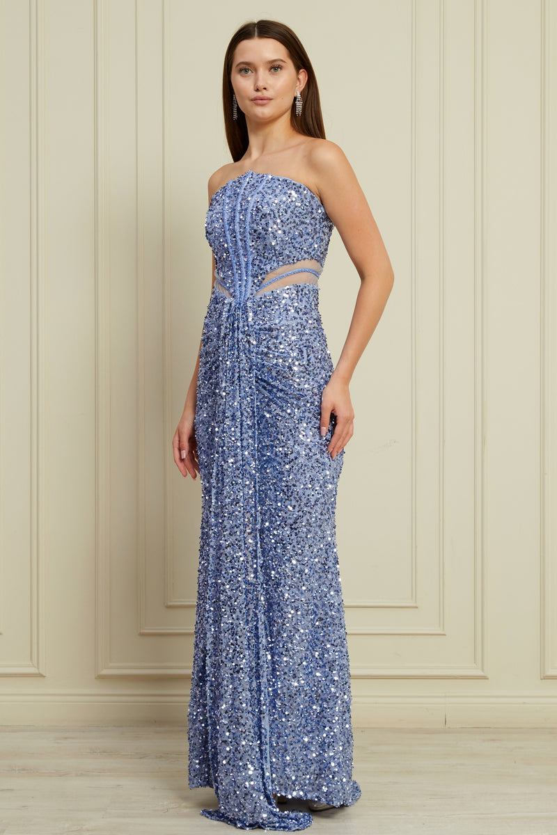 Luna Maxi Elbise - Mavi