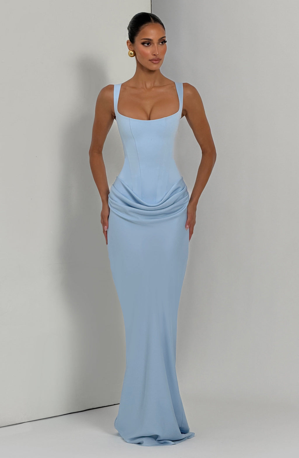 Aura Maxi Elbise - Bebek Mavisi