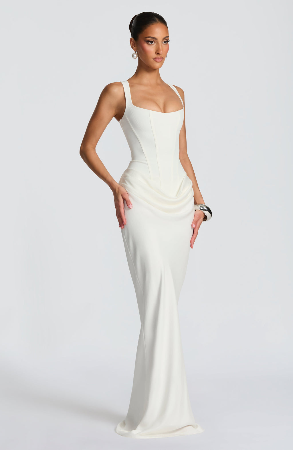 Aura Maxi Elbise - Beyaz - Mivora Moda