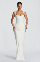 Aura Maxi Elbise - Beyaz - Mivora Moda