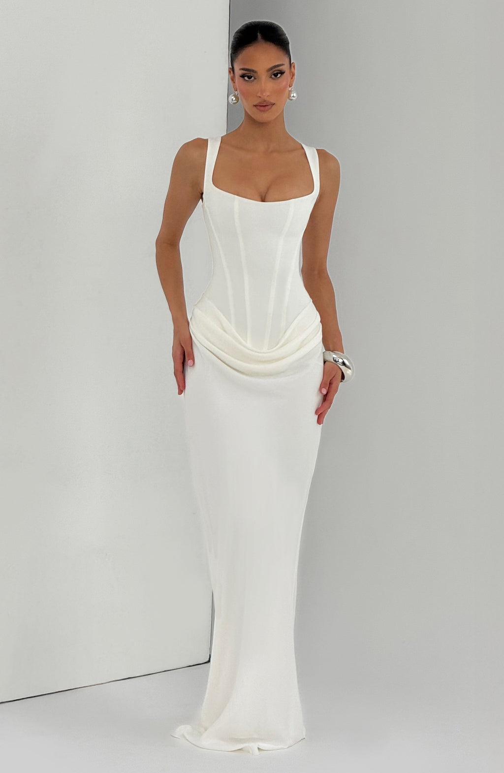 Aura Maxi Elbise - Beyaz - Mivora Moda